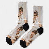 孫のカスタマイズ写真コラージュ ソックス (左)