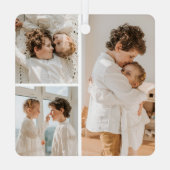 孫のカスタマイズ写真コラージュ メタルオーナメント (裏面)