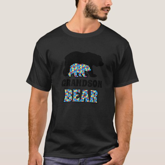 孫のクマ 自閉症啓発 Tシャツ (正面)