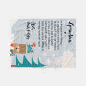 孫のクリスマスおばあちゃんグラミーナナ フリースブランケット (正面(横))