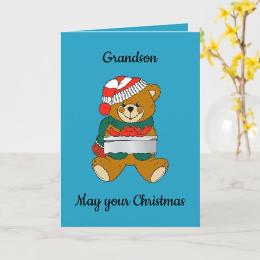 孫のクリスマス カード (黄色い花)