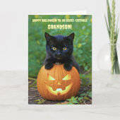 孫のハロウィン ブラックキティ可愛い カード (正面)