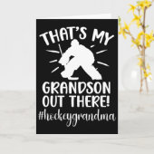 孫のホッケーおばあちゃんアイスホッケー選手おばあちゃん カード (黄色い花)