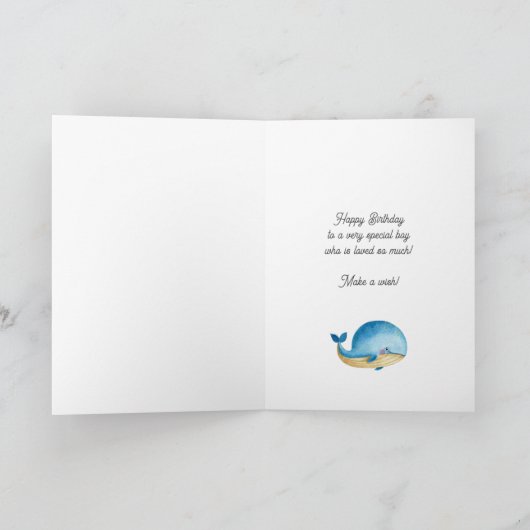 孫の写真誕生日グリーティ航海のングカード カード (内部)
