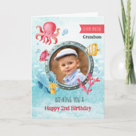 孫の写真誕生日グリーティ航海のングカード カード