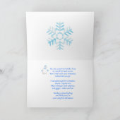 孫の初めてのクリスマス写真　雪だるまカード シーズンカード (内部)