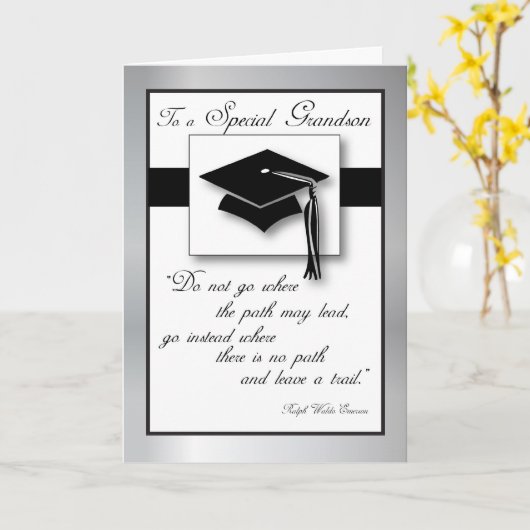 孫の卒業帽子 カード (黄色い花)