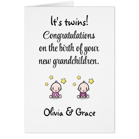 孫の双子の娘おめでとう (正面)