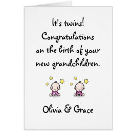 孫の双子の娘おめでとう