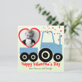 孫の可愛い農場ハートボーイ バレンタインデーの写真 シーズンカード (スタンド正面)