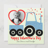 孫の可愛い農場ハートボーイ バレンタインデーの写真 シーズンカード (正面)