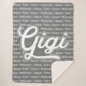 孫の名前とギギのためのギフト シェルパブランケット (正面)