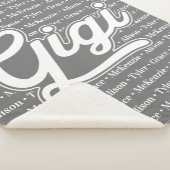 孫の名前とギギのためのギフト シェルパブランケット (3/4)