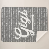 孫の名前とギギのためのギフト シェルパブランケット (正面(横))