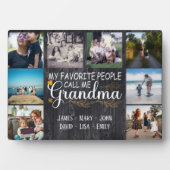 孫の名前と写真のおばあちゃん フォトプラーク (正面)