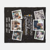 孫の名前と写真のおばあちゃん フリースブランケット (正面(横))