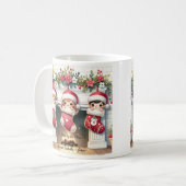 孫の名前と可愛いミミミクリスマスマグ コーヒーマグカップ (正面左)