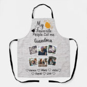 孫の名前や写真を持つおばあちゃん エプロン (正面)
