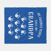 孫の名前を持つおじいちゃんのためパーソナライズされたに フリースブランケット (正面(横))