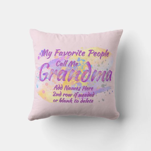 孫の名前を追加お気に入りのするユーザーはおばあちゃんと呼ぶ クッション (裏面)