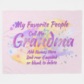 孫の名前を追加お気に入りのするユーザーはおばあちゃんと呼ぶ フリースブランケット (正面(横))