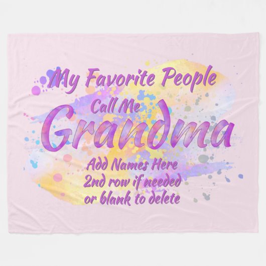 孫の名前を追加お気に入りのするユーザーはおばあちゃんと呼ぶ フリースブランケット (正面(横))