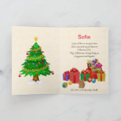 孫の名前サンタクロースのクリスマスパーソナライズ シーズンカード (内部)