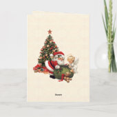 孫の名前サンタクロースのクリスマスパーソナライズ シーズンカード (裏面)