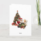 孫の名前サンタクロースのクリスマス シーズンカード (裏面)