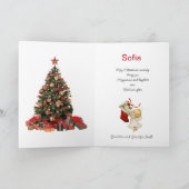 孫の名前サンタクロースのクリスマス シーズンカード (内部)