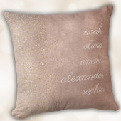 孫の名前ピンクミニマル金ゴールドグリッター クッション