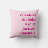 孫の名前ホットピンクモダントレンディーギフト クッション (裏面)