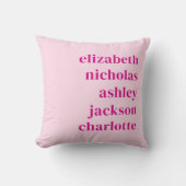 孫の名前ホットピンクモダントレンディーギフト クッション (正面)