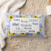 孫の名前母の日ひまわり青 ランバークッション (ブランケット)