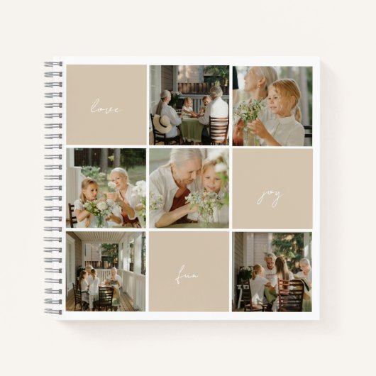 孫の喜び |写真のコラージュ | Mocha ノートブック (正面)