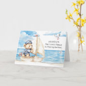 孫の回復を願うテディベアの航海 カード (黄色い花)