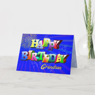 孫の場合は、明るいバブルの誕生日カード カード
