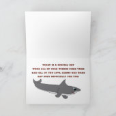 孫の大きい鮫のかみ傷のハッピーバースデー カード (内部)