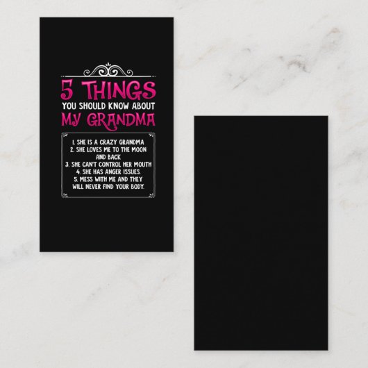 孫の孫おもしろいおばあちゃん最高の（孫） 名刺 (正面/裏面)