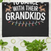 孫の家族と一緒に踊りそうな キッチンタオル (折り畳み)