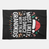 孫の家族と一緒に踊りそうな キッチンタオル (横)