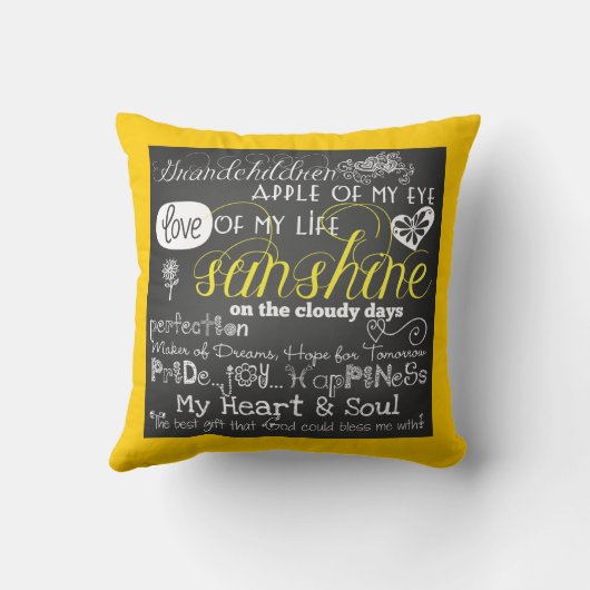 孫の愛およびインスピレーションの枕 クッション (裏面)