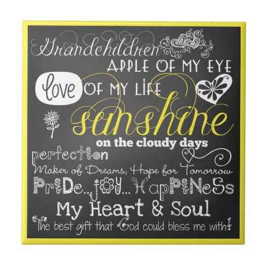 孫の愛とインスピレーションCeramicTile タイル (正面)