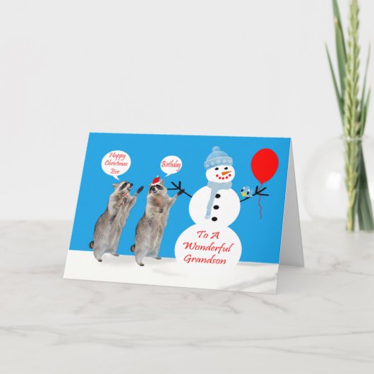 孫の挨拶誕生日用クリスマスイブ シーズンカード (正面)