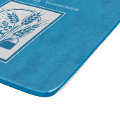 孫の最初のコミュニオンブルー、小麦、ブドウ カッティングボード (角)