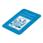 孫の最初のコミュニオンブルー、小麦、ブドウ マグネット (左側)