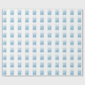 孫の最初のコミュニオンブルー、小麦、ブドウ ラッピングペーパー (フラット)