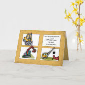 孫の最初の誕生日トラック カード (黄色い花)