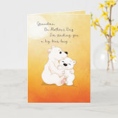 孫の母の日の熊の抱擁のおばあちゃん カード (黄色い花)