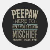 孫の父の日パイからいたずらのぞき ラウンドシール (正面)